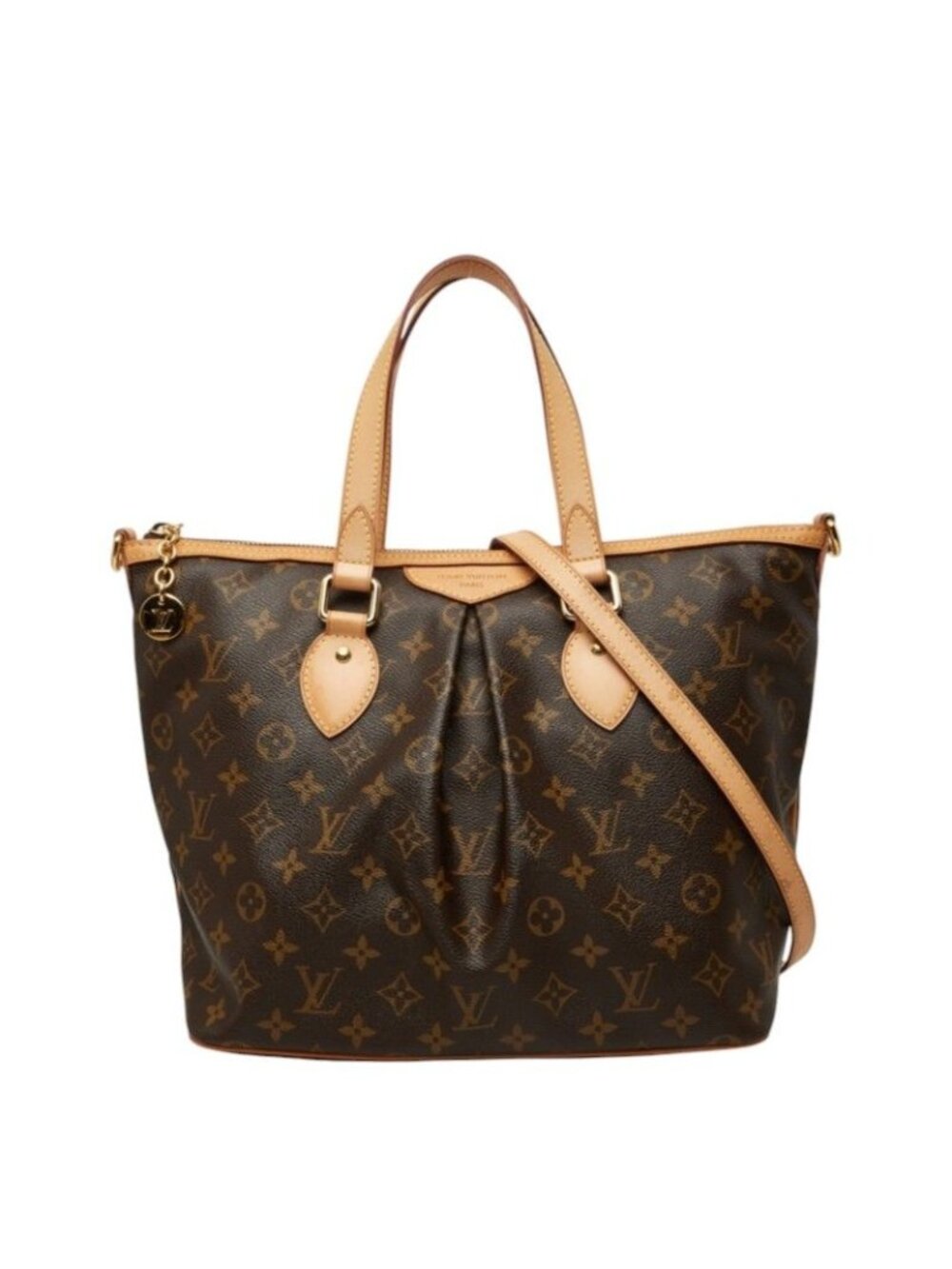 Louis Vuitton Monogram Palermo PM 2-Way Shoulder Bag Brown Leather